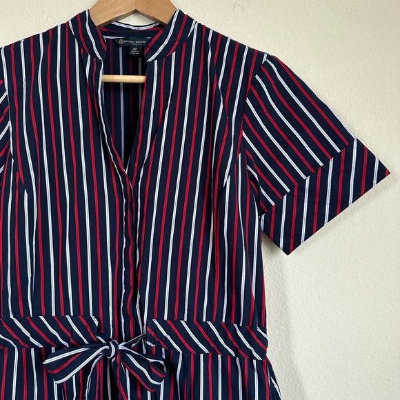 Brooks Brothers Navy and Red Stripe Fit and Flare Dress - Picture 7 of 15